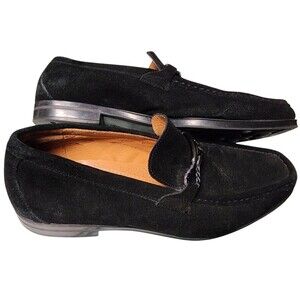 Stacy Adams Neville Black Leather Moc Toe Bit Slip-on Loafers Size 12